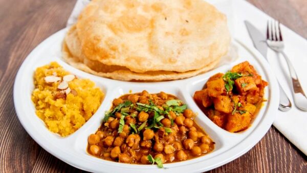 Desi Breakfast (Desi Handmade Pratha + Chana + Double Omelette)