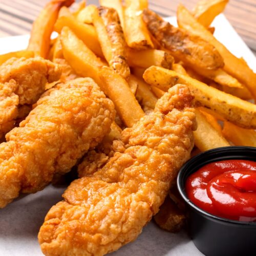 chicken strips and chips